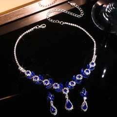 【Collar + Pendientes】1 conjunto de 25 euros,💎Nuevo conjunto de collar y pendientes de diamantes en forma de lágrima