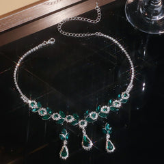 【Collar + Pendientes】1 conjunto de 25 euros,💎Nuevo conjunto de collar y pendientes de diamantes en forma de lágrima