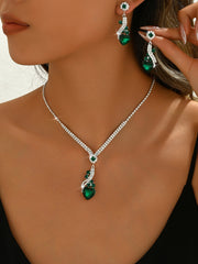 【Compre uno y llévese otro gratis】💎【Collar + Pendientes】Conjunto de joyas de cristal de dos piezas