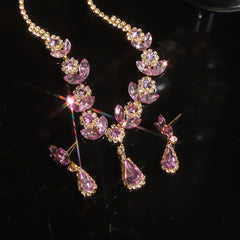 【Collar + Pendientes】1 conjunto de 25 euros,💎Nuevo conjunto de collar y pendientes de diamantes en forma de lágrima