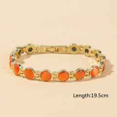 🌈✨【🔥Artículo de gran venta-1 pieza 25€】Elegante pulsera magnética con piedras de ojo de gato doradas