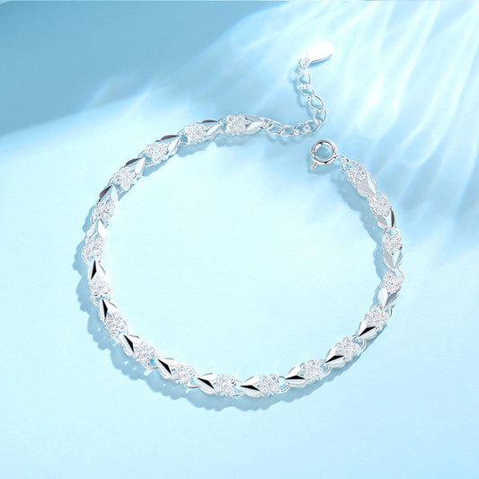 😀👉【50% OFF】💖🍀Love New Fashion Pulsera de plata 925 con un trébol de cuatro hojas para mujer