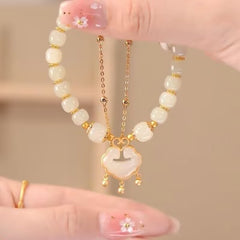 ✨【🔥Artículo de gran venta】Nueva pulsera de jade hetiano en oro de 14 quilates