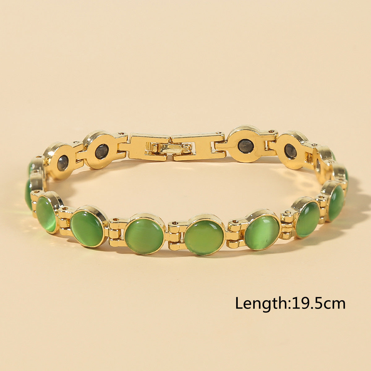 🌈✨【🔥Artículo de gran venta-1 pieza 25€】Elegante pulsera magnética con piedras de ojo de gato doradas