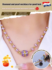 🫧🦪【🔥Artículo de gran venta】Collar de perlas con colgante magnético y diamantes incrustados