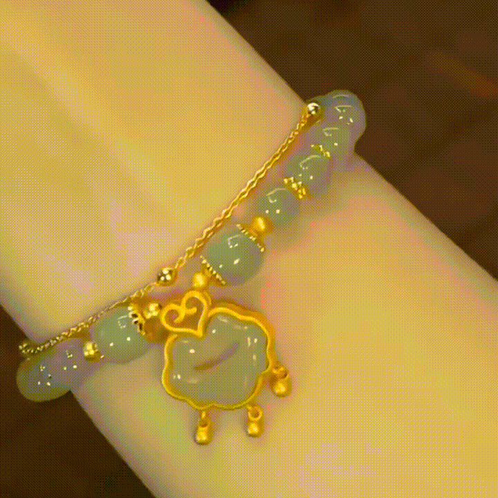 ✨【🔥Artículo de gran venta】Nueva pulsera de jade hetiano en oro de 14 quilates