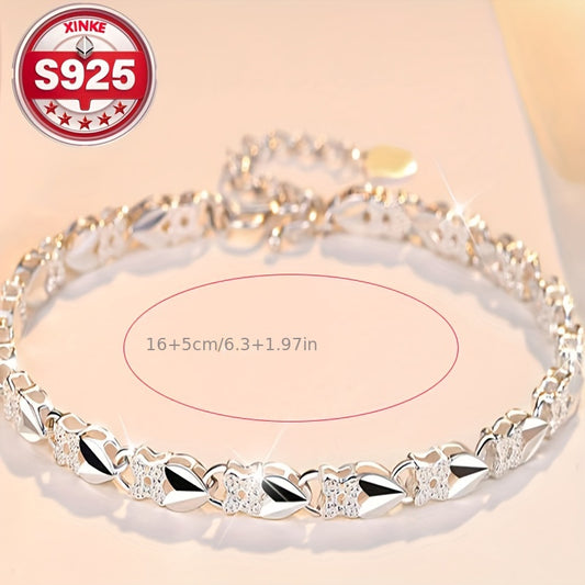 😀👉【50% OFF】💖🍀Love New Fashion Pulsera de plata 925 con un trébol de cuatro hojas para mujer