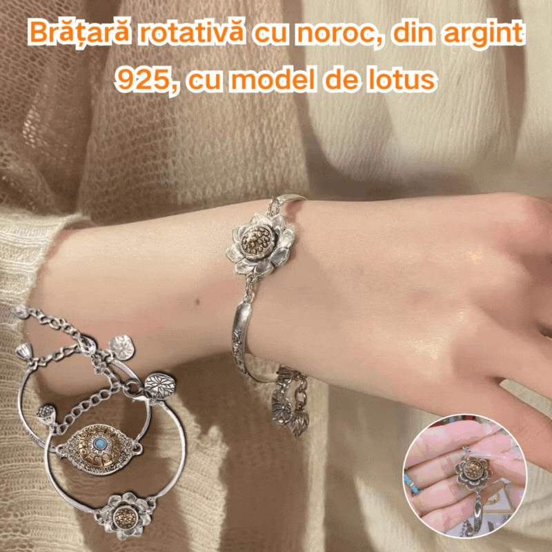 🔥【🔥Artículo de gran venta-1 pieza 24 euros】Pulsera de loto giratoria con mantra de seis caracteres de la suerte 2025