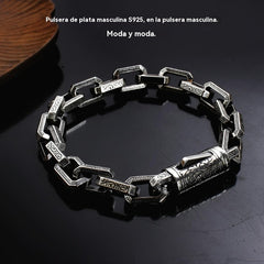🔥【🔥Artículo de gran venta-🔥1 piezas 27 euros】Pulsera de cuentas retorcidas de plata S925 para hombre