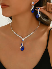 【Compre uno y llévese otro gratis】💎【Collar + Pendientes】Conjunto de joyas de cristal de dos piezas