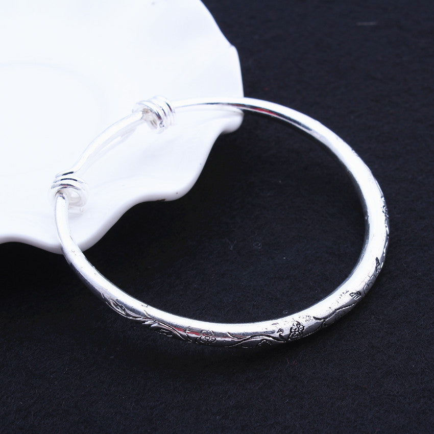 【🔥Artículo de gran venta】Pulsera grabada vintage de plata de ley 925