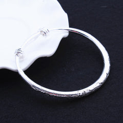 【🔥Artículo de gran venta】Pulsera grabada vintage de plata de ley 925