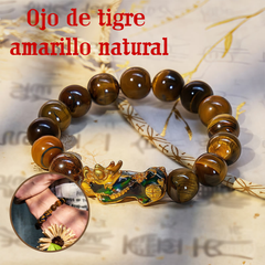 🐅💰Piedra natural ojo de tigre amarillo: el rey de los animales auspiciosos que te trae riqueza y buena fortuna.