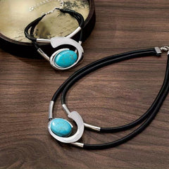 ✨🔥【Compra uno y llévate otro gratis】【Collar + Pulsera】🔥1 juego 25 euros，Conjunto de collar y pulsera de piedras preciosas de estilo bohemio