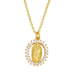 【50%OFF！】✨Collar de lujo, collar dorado con diseño en relieve de la Virgen María