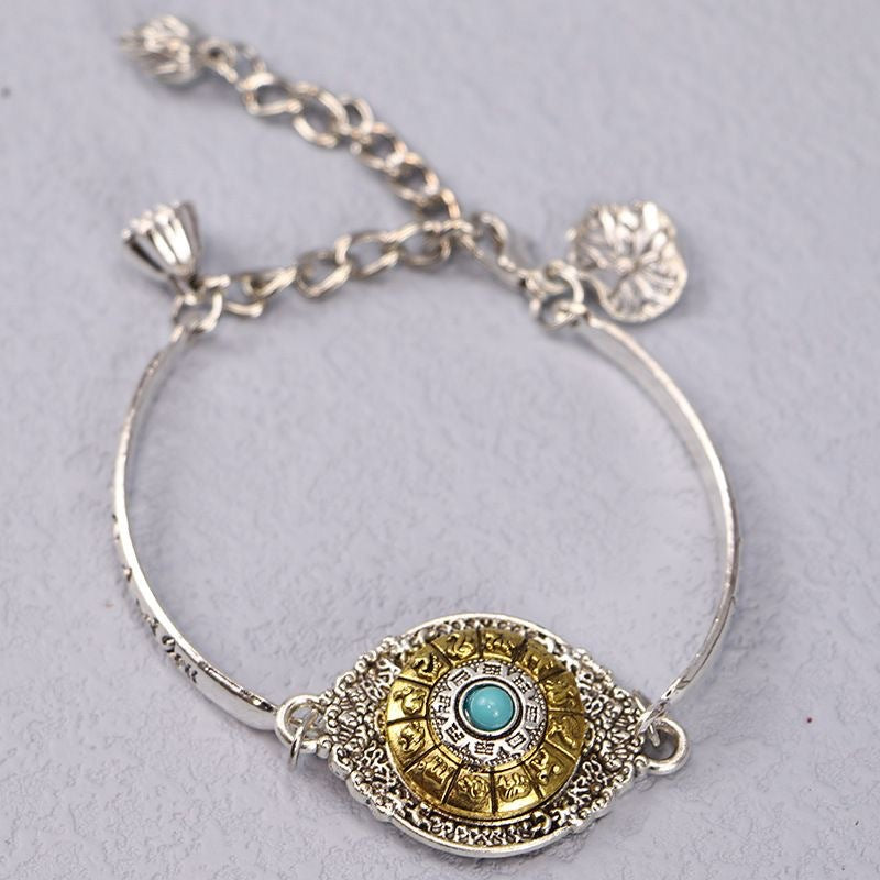 🔥【🔥Artículo de gran venta-1 pieza 24 euros】Pulsera de loto giratoria con mantra de seis caracteres de la suerte 2025