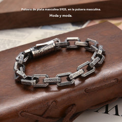 🔥【🔥Artículo de gran venta-🔥1 piezas 27 euros】Pulsera de cuentas retorcidas de plata S925 para hombre