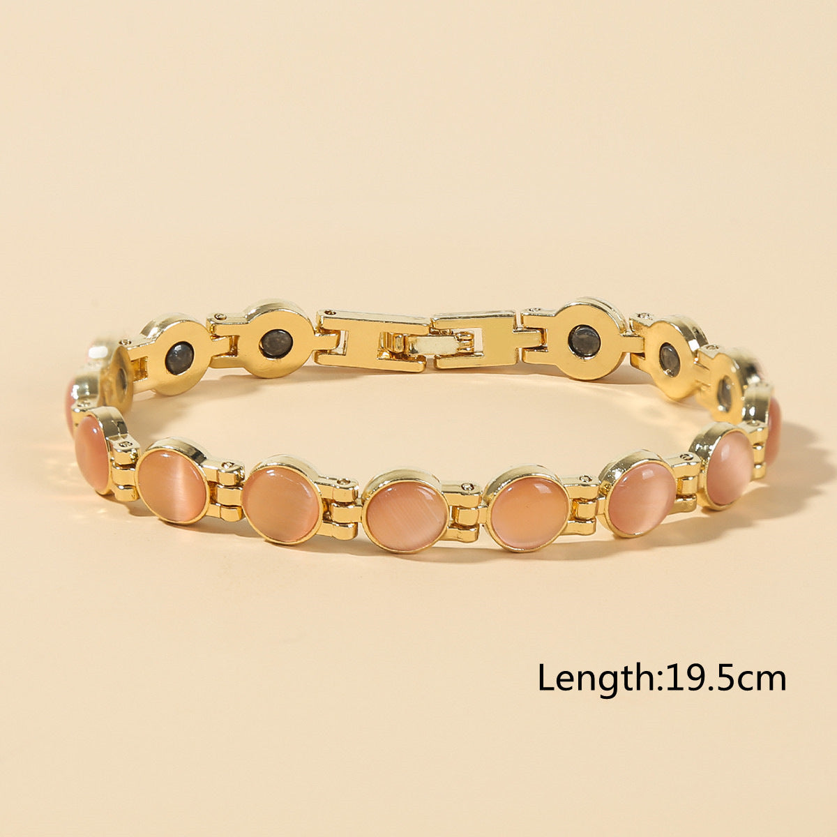 🌈✨【🔥Artículo de gran venta-1 pieza 25€】Elegante pulsera magnética con piedras de ojo de gato doradas