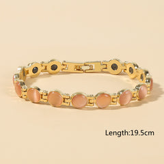 🌈✨【🔥Artículo de gran venta-1 pieza 25€】Elegante pulsera magnética con piedras de ojo de gato doradas