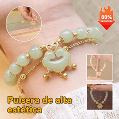 ✨【🔥Artículo de gran venta】Nueva pulsera de jade hetiano en oro de 14 quilates